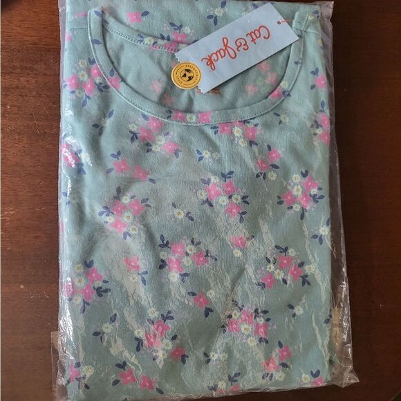 NWT Cat & Jack Girl's Fit & Flare Green Floral Short Sleeve Dress with Pockets - Picture 7 of 7